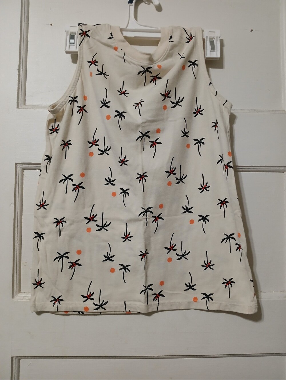 Cat & Jack Boys sleeveless cream tank top with palm print